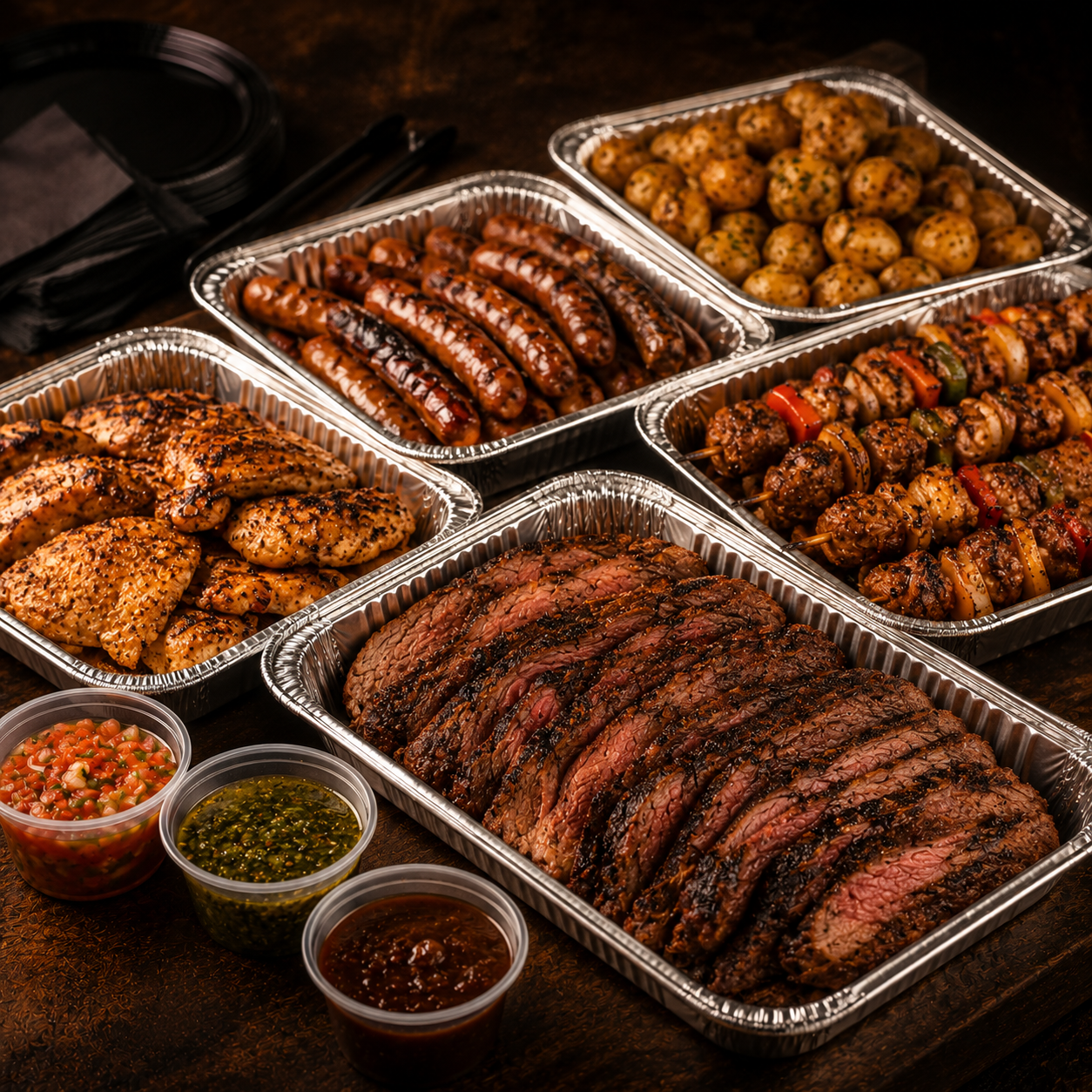 Bandejas de catering de Da Silva Family's BBQ & Grill